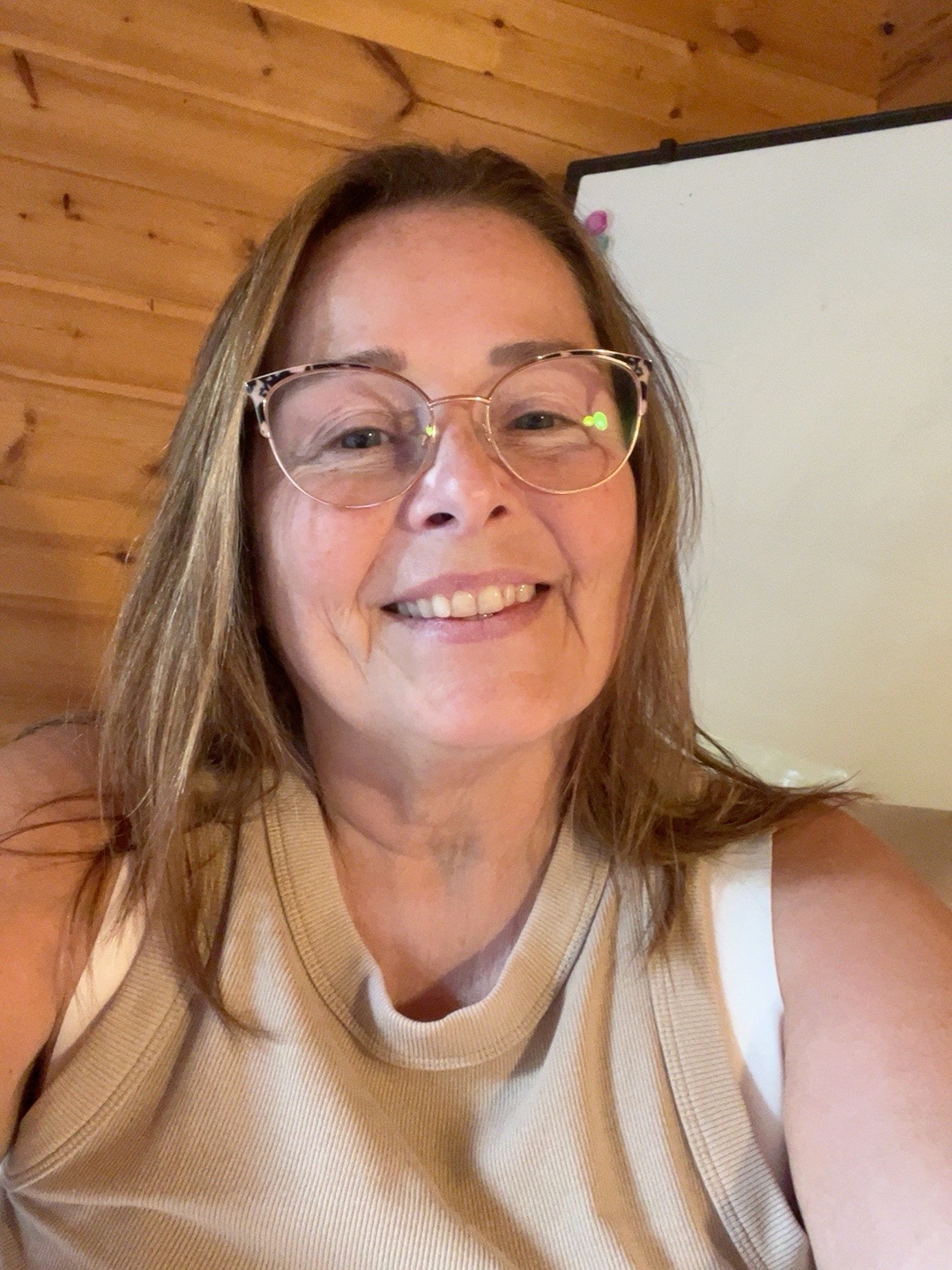 Sharon Jane Gallagher in a leafy garden